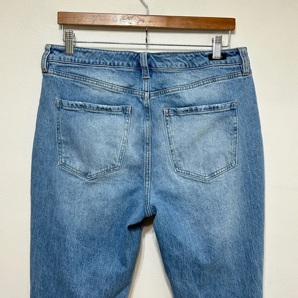 Liverpool‎ Distressed Crop Jeans Womens 12/31 Blue Denim High Rise Striaght